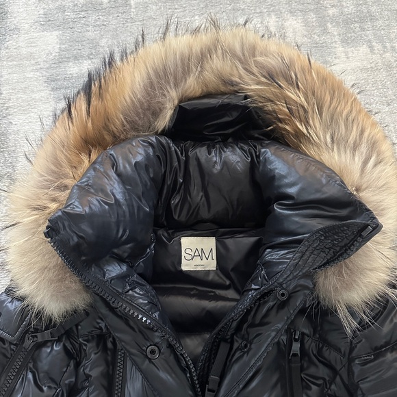 Sam Millennium Fox Fur-Trim Belted Down Puffer Jacket - Picture 5 of 6